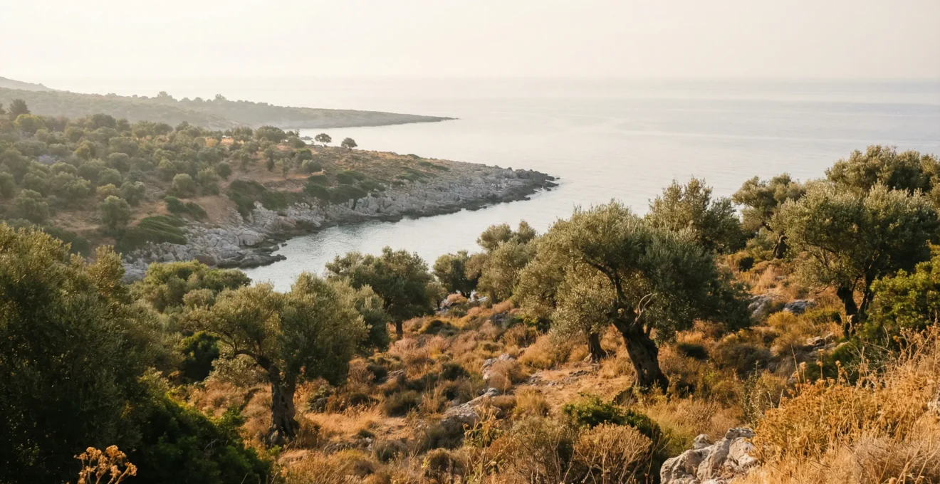 Paysage côtier méditerranéen évoquant l'Algérie natale d'Albert Camus